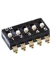 BMIC05S-RG-4FR-NK, = DMHA-05G-G DIP переключатель 5 поз. SMD 2.54мм (аналог SWD4-5)