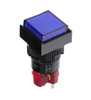 D16LMS1-1ABHB, кнопка без фикс. 250В/5А,  LED подсветка 6В