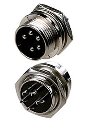 1-562-5, разъем MIC-16 5Pin,  "штекер", металл на корпус