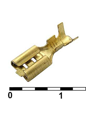 DJ622-D4.8A, Клемма ножевая неизолированная F-типа RUICHI DJ622-D4.8A, 4.8 мм, латунь
