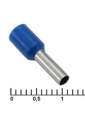 DN02508 blue (2.2x8mm), Наконечник на кабель RUICHI DN02508, синий, 2.2x8 мм, 2.5 мм2