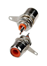 1-290 RD (RS-104), гнездо RCA металл на корпус красный