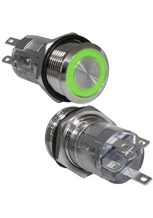 LAS2GQF-11E/G/N on-(on), Кнопка антивандальная с подсветкой RUICHI LAS2GQF-11E/G/N, ON-(ON) без фикс