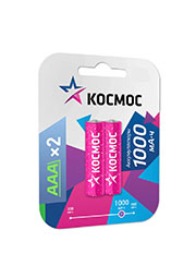 KOCR03NIMH(1000MAH), Аккумулятор AAA/R03 1000мА.ч NI-MN BP-2 (блист.2шт) КОСМОС KOCR03NIMH(1000MAH)
