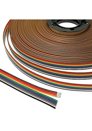 RC-10 Color 24AWG Cu pitch 1.5 mm, Кабель ленточный RUICHI, 10-проводный, шаг 1.5мм, сечение 24 AWG,