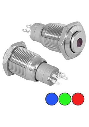 LAS2-GQH-11ZD/B on-on, Кнопка антивандальная с подсветкой RUICHI LAS2-GQH-11ZD/B on-on, М16, IP40,ни