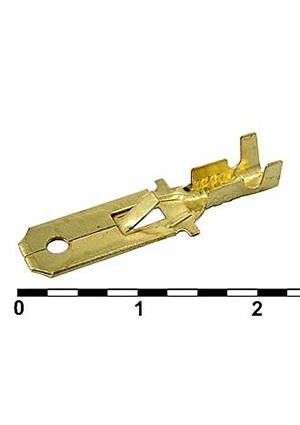 DJ611-6.3A, Клемма ножевая неизолированная М-типа RUICHI DJ611-6.3A, 6.3 мм, латунь