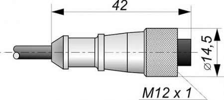 C-SR19-2, разъем М12 4 контакта с кабелем 2м для датчиков
