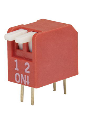 DP-02 (SWD3-2), DIP-переключатель RUICHI DP-02, серия SWD 3-2, 25 мА, 24 В, 50 мОм, 2 (ON-OFF) с шаг