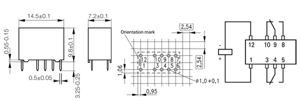 1393788-3, V23079-A1001-B301 реле 2 Form C 5В 2A/250В = 3-1393789-5