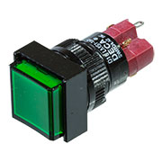 D16LMS1-1ABCG, кнопка без фиксации 250В 5А зеленый