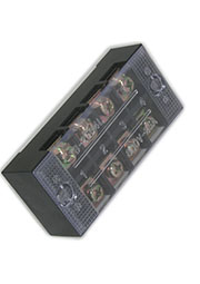 TB-2504, Клеммная колодка винтовая с крышкой RUICHI TB-2504, 8 контактов, М4, 25 А, 600 В, 10 AWG, 6