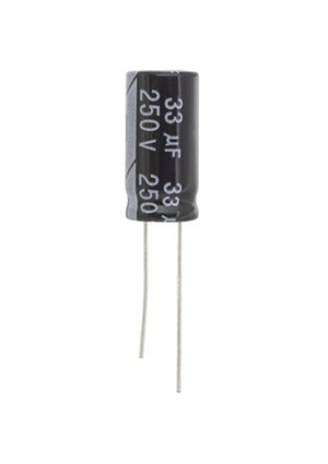 33 UF 250V 105*C 10*20 (JWCO), KM330M2EBKJ1020VBK, конденсатор электролитический выводной радиальный