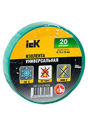 UIZ-13-10-K06, Изолента ПВХ 0.13х15мм (рул.20м) зел. IEK UIZ-13-10-K06