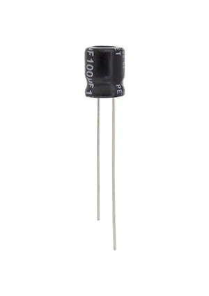 100 UF 16V 105*C 6.3*7 (JWCO), KS101M1CBKJ0607VBK JWCO, миниатюрный электролитический выводной радиа