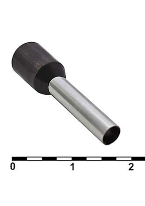 DN04012 black (2.8x12mm), Наконечник на кабель втулочный изолированный RUICHI DN04012, 2.8x12 мм, 4.