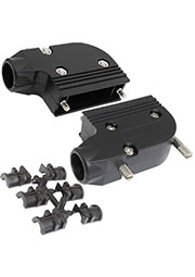 DP-15 corner, Корпус для разъема D-SUB RUICHI DP-15, на 15 контактов, диаметр входящего кабеля 7 мм,