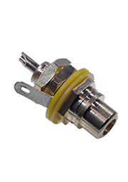 1-291G(RS-115G), гнездо RCA металл с изолятором на корпус желтый "позолоченный"