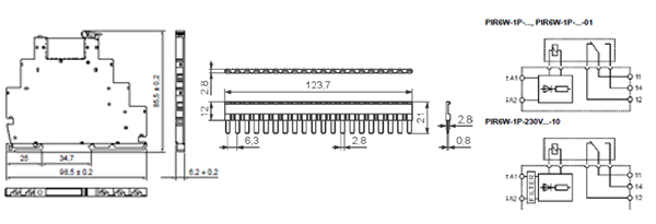 PIR6W-1P-24VAC/DC (GRAY), 856065, Реле интерфейсное 24ВDC; Uобмотки: 24ВAC; 1А