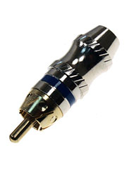 1-262G BLUE, штекер RCA металл на кабель синий "позолоченный"