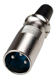 1-507, разъем XLR 3 контакта штекер металл на кабель с хомутом (70мм)