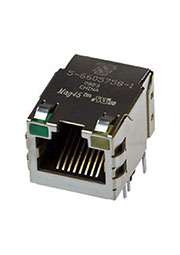 5-6605758-1, RJ45 розетка 8P8C 2 светодиода зеленый желтый