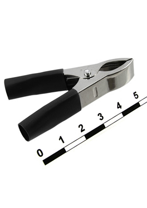 8-0035 black, Зажим-крокодил RUICHI 8-0035 под пайку/обжим, 17 мм, 15 А, черный