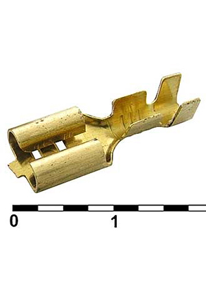 DJ622-D6.3B, Клемма ножевая неизолированная F-типа RUICHI DJ622-D6.3B, 6.3 мм, латунь