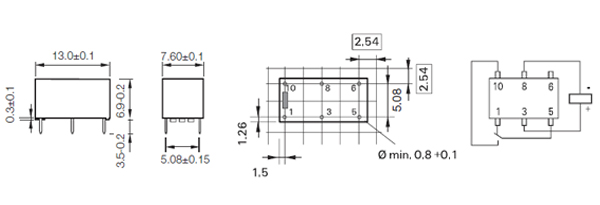 1393774-1, V23026-A1001-B201 реле 1 Form C 5В 1A/150В