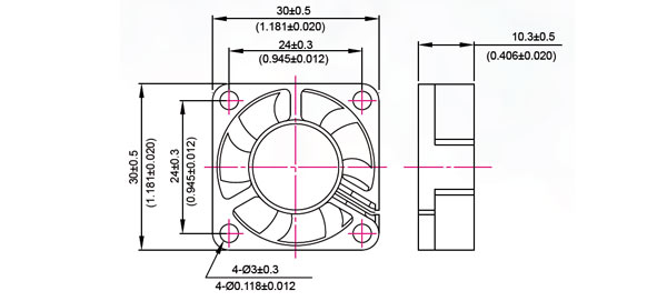 EC3010H12B, 30*30*10 12V