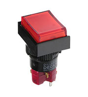 D16LMT1-1ABKR, кнопка без фиксации с LED подсветкой 250В 5А