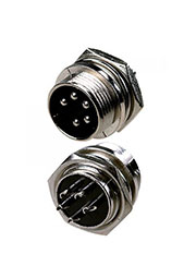 1-562-5F, разъем MIC-16, 5Pin,  "штекер", металл на корпус фланец