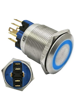 GQ22-11E/B/N on-(off)+off-(on), Кнопка антивандальная RUICHI GQ22-11E/B/N, ON-(OFF)+OFF-(ON), рабоча