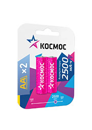 KOCR6NIMH2500MAH2BL, Аккумулятор AA/R6 2500мА.ч NI-MN BP-2 (блист.2шт) КОСМОС KOCR6NIMH2500MAH2BL