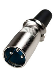 1-505(XLR-MC-104), разъем XLR 3 контакта штекер металл на каб. с хомутом 60мм
