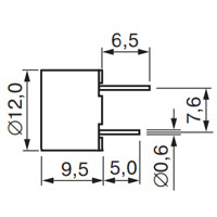 HCM1212X, генератор звука со схемой 12x9.5мм 12В 2300Гц