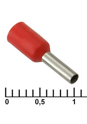 DN01006 red (1.4x6mm), Наконечник на кабель RUICHI DN01006, красный, 1.4x6 мм, 1.0 мм2