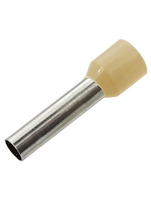 DN10018 beige (4.5x18mm), Наконечник втулочный изолированный на кабель RUICHI DN10018, 4.5x18 мм, 10