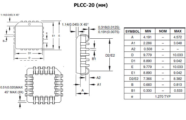 TP3420AV, интерфейсное устройство ISDN S/T PLCC-20