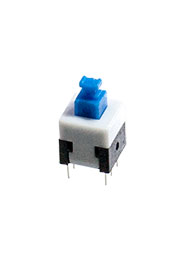 PB22E08431-0506, кнопка с фиксацией 8мм 30В 0.1A (B170G) (=MPS-800-G )  8*8mm, blue   stem, white co