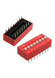 SWD1-8 (DS-08) (Вдм1-8), DIP-переключатель RUICHI, серия SWD 1-8 (DS-08), 25 мА, 24 В, 50 мОм, 8 (ON