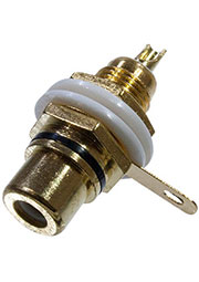 7-0235(1-291G RS-115G), гнездо RCA металл "позолоченное" с изол.  на корпус черное
