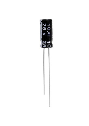 10 UF 25V 105*C 5*11 (JWCO), KM100M1EBKJ0511VBK JWCO Конденсатор электролитический радиальный, 10 мк