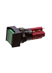 D16LAS2-2ABKG, кнопка с фиксацией 250В 5А, LED подсветка 24В