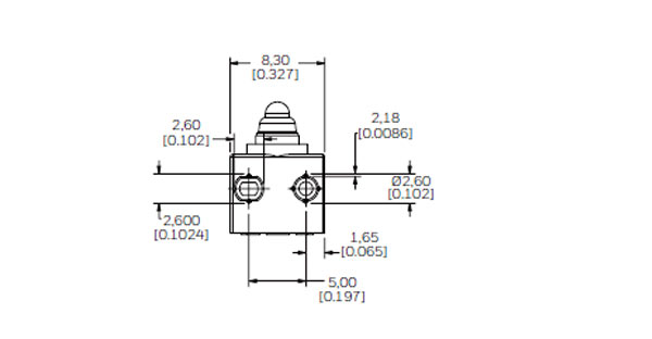 HD110V01A12AR, микропереключатель плунжер герметичный SPNO 12В 0.1А боковое крепление кабель  -40 85