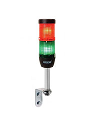 IK52L220XD01, Сигнальная колонна 50 мм, красная, зеленая, 220 В, светод LED алюм.настен.соединение 1
