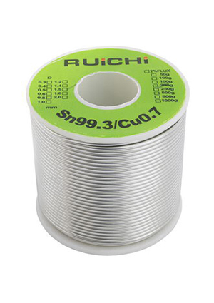 Sn99.3/Cu0.7 d1.5mm 250g, Припой оловянно-медный RUICHI, Sn 99.3%/Cu 0.7%, бессвинцовый,диаметр 1.5