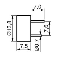 HPM14AX, пьезоизлучатель с генератором 14мм 12В (аналог для SMA-13-P7.5)