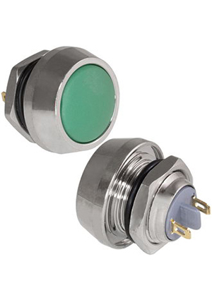 GQ12B-10/G/N off-(on), Кнопка антивандальная без подсветки RUICHI GQ12B-10/G/N, 1NO, ОFF-(ON) без фи