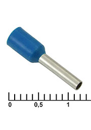 DN01008 blue (1.4x8mm), Наконечник на кабель втулочный (трубчатый) изолированный RUICHI DN01008, 18